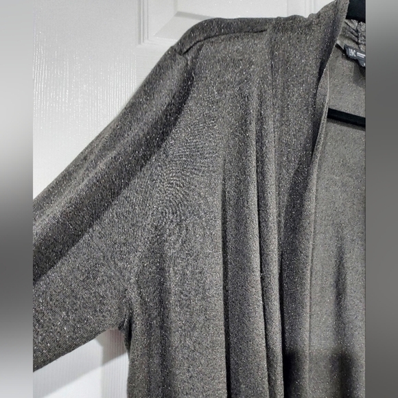 INC Woman Shimmery Gray Drape Open Front Cardigan in Size 2X - Picture 5 of 10